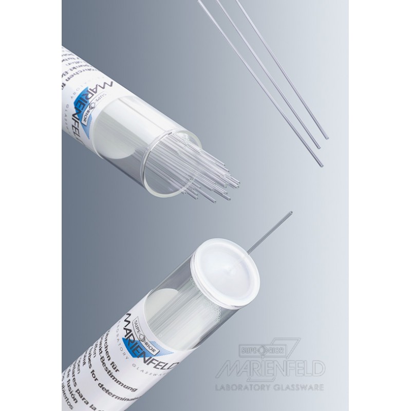 Capillary tubes for the determination of melting point One end